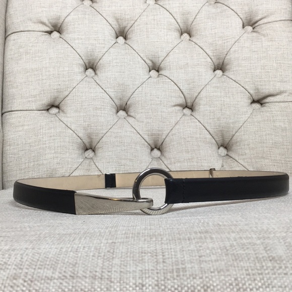 Via Spiga Accessories - Via Spiga black leather belt silver buckle size M